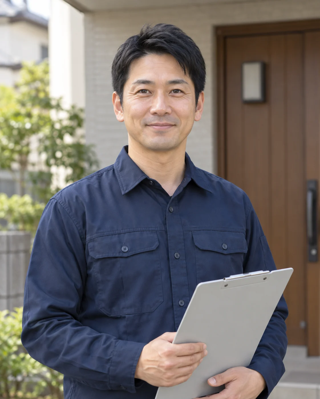 清潔な作業着姿の男性（スタッフイメージ）